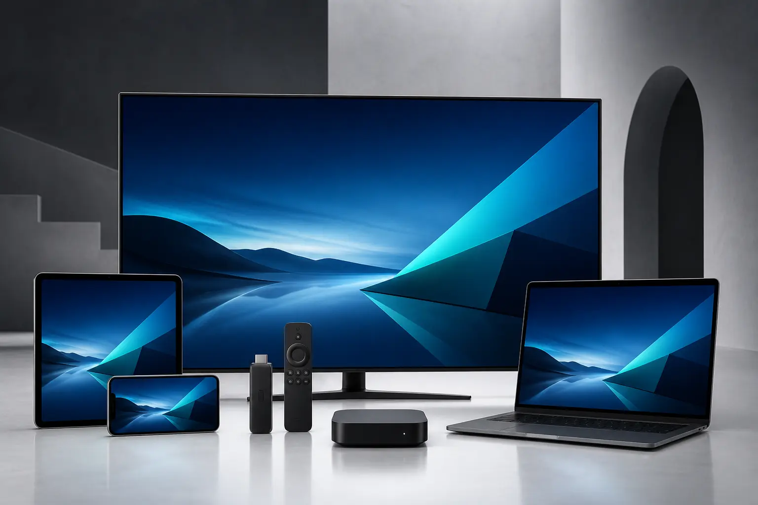 IPTV-compatible Smart TV, Fire TV, Android, Apple, mobile and computer devices